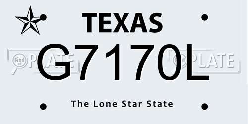 G7170L Texas License Plate