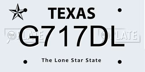 G717DL Texas License Plate