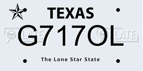 G717OL Texas License Plate