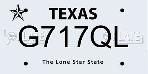 G717QL Texas License Plate