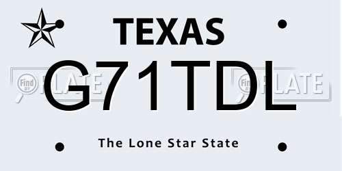 G71TDL Texas License Plate