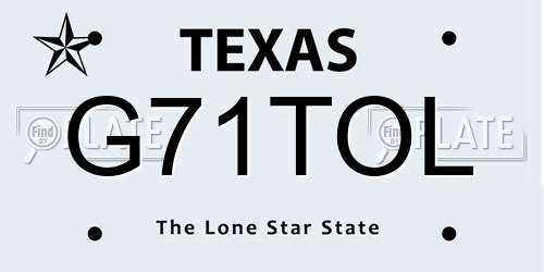 G71TOL Texas License Plate