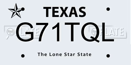 G71TQL Texas License Plate
