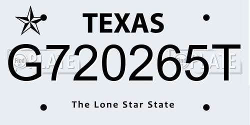 G720265T Texas License Plate