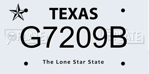 G7209B Texas License Plate