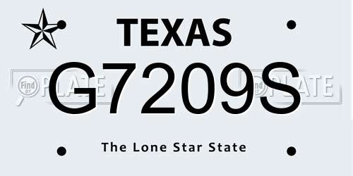 G7209S Texas License Plate