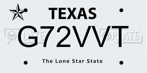G72VVT Texas License Plate