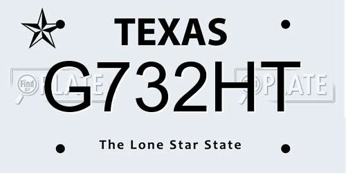G732HT Texas License Plate