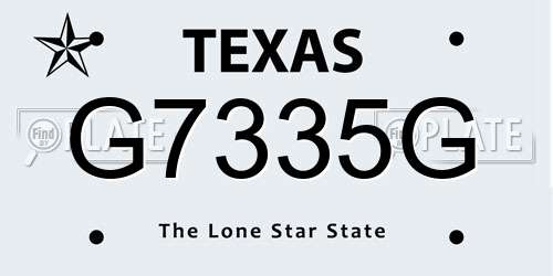 G7335G Texas License Plate