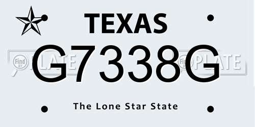 G7338G Texas License Plate