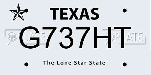 G737HT Texas License Plate