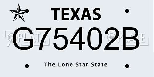 G75402B Texas License Plate