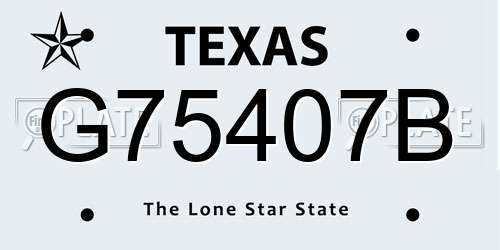 G75407B Texas License Plate