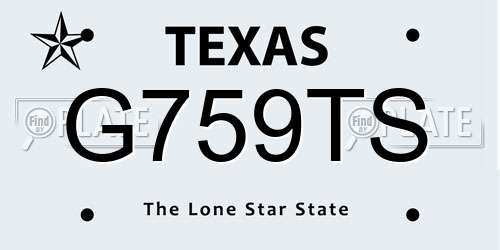 G759TS Texas License Plate