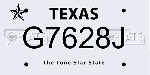 G7628J Texas License Plate