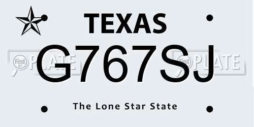G767SJ Texas License Plate