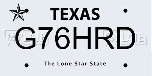 G76HRD Texas License Plate