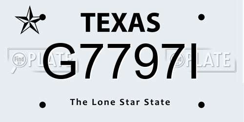 G7797I Texas License Plate
