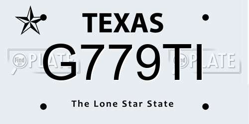 G779TI Texas License Plate