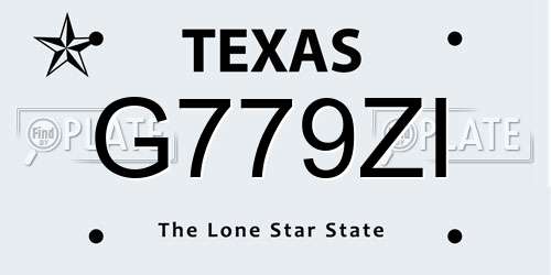G779ZI Texas License Plate