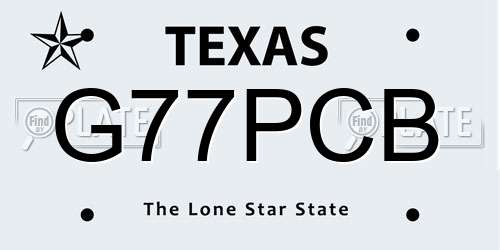 G77PCB Texas License Plate