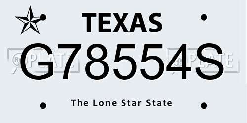 G78554S Texas License Plate