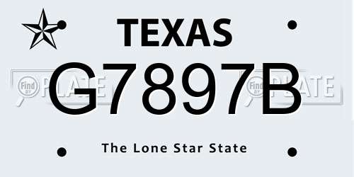 G7897B Texas License Plate