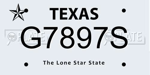 G7897S Texas License Plate