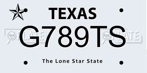 G789TS Texas License Plate