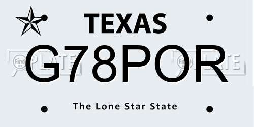 G78POR Texas License Plate