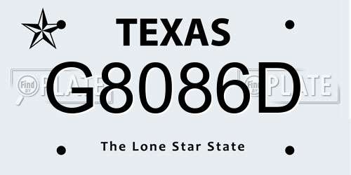 G8086D Texas License Plate