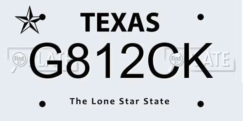 G812CK Texas License Plate