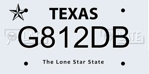 G812DB Texas License Plate