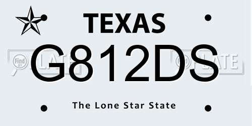 G812DS Texas License Plate