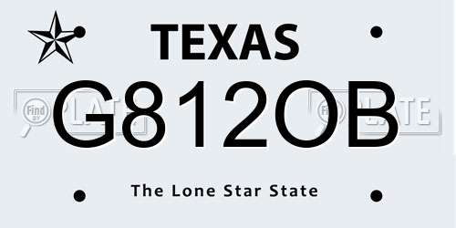 G812OB Texas License Plate
