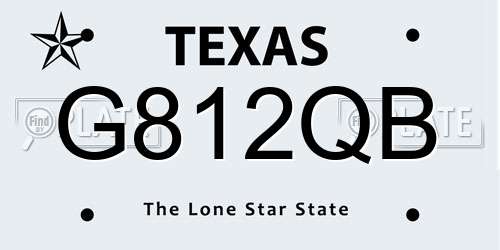 G812QB Texas License Plate