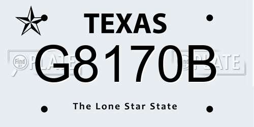 G8170B Texas License Plate