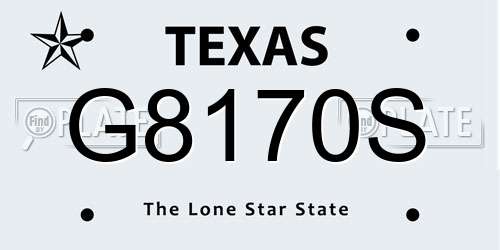 G8170S Texas License Plate