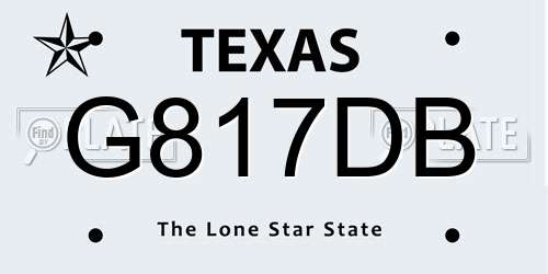 G817DB Texas License Plate
