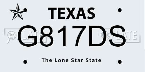 G817DS Texas License Plate