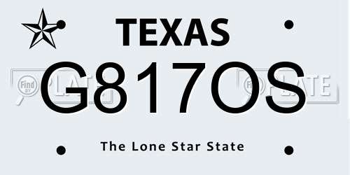 G817OS Texas License Plate