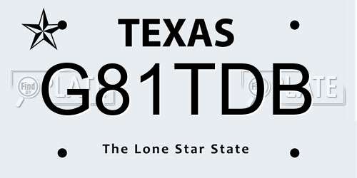 G81TDB Texas License Plate