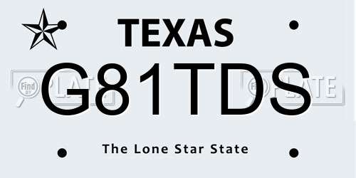 G81TDS Texas License Plate