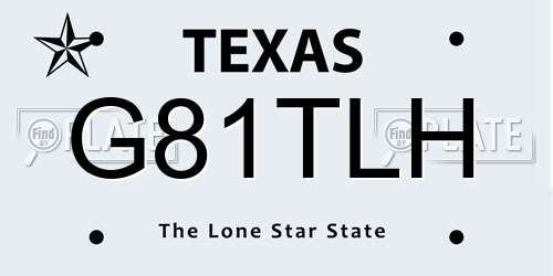 G81TLH Texas License Plate