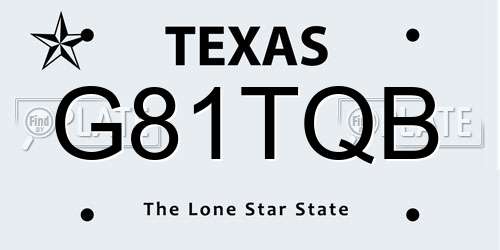 G81TQB Texas License Plate
