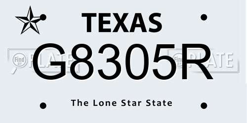 G8305R Texas License Plate