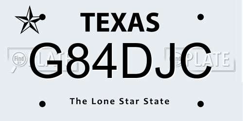 G84DJC Texas License Plate