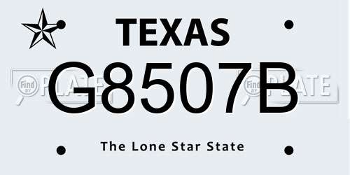 G8507B Texas License Plate