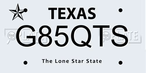 G85QTS Texas License Plate