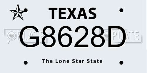 G8628D Texas License Plate